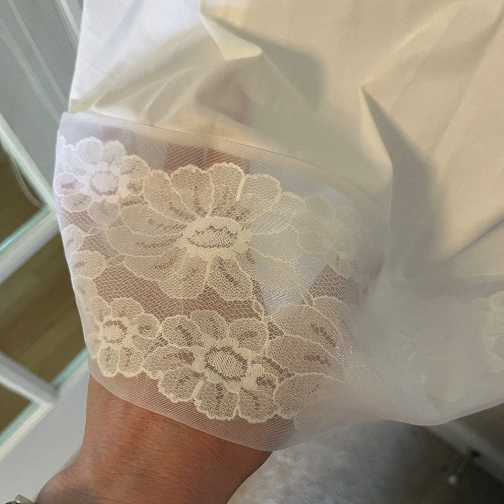 VANITY FAIR Vintage 1960s White Floral Lace Slip Dress Size L - Picture 6 of 8